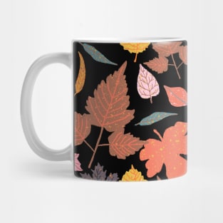 Leaves on Black Mug